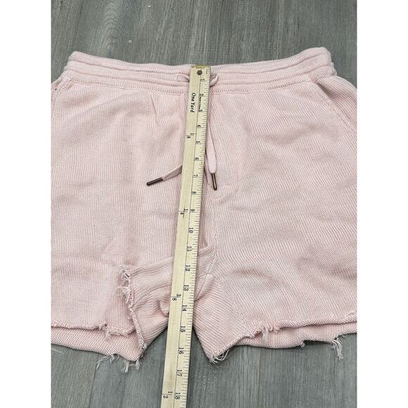 SER.O.YA Size Large Pink Drawstring Raw Hem Sweat Shorts Cotton NWT - Picture 6 of 7